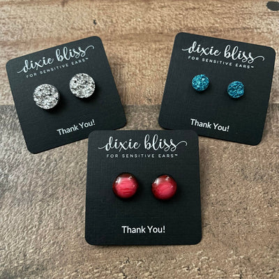 USA Patriotic Cuties: Set of 3 Adorable Stud Earrings in Vibrant Colors - Perfect for Sensitive Ears!