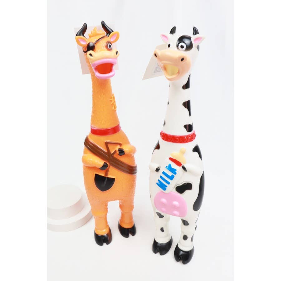 Rubber Cow Squeaker Toy: MIX COLOR / ONE