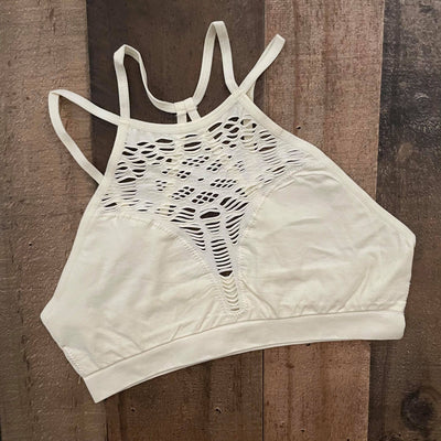 Floral Cut Out Seamless Bralette Crop