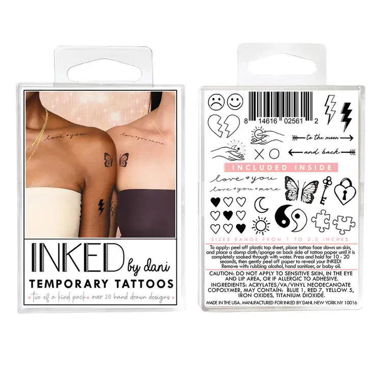 Two of a Kind Temporary Tattoo Pack