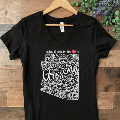Home is Where the Heart is Choose your State Graphic Tee Shirt