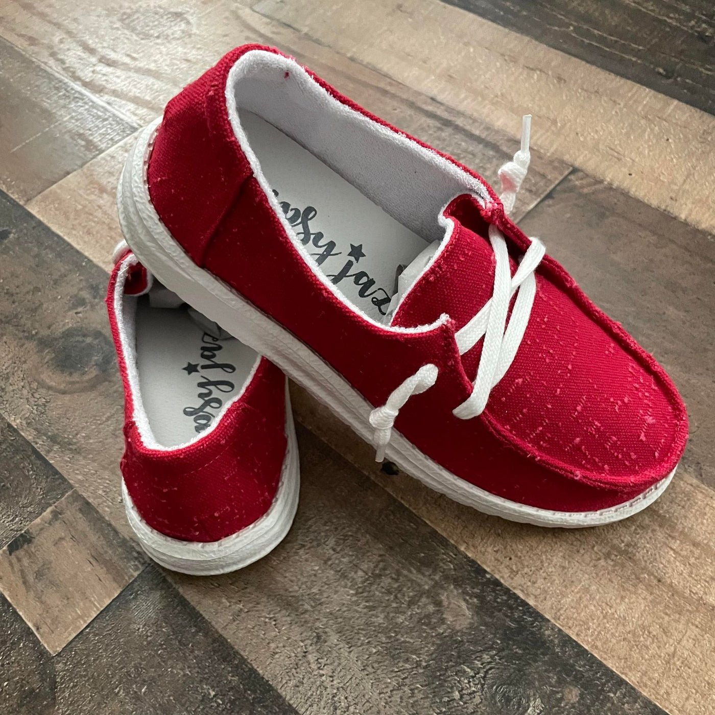 Don't Stress Red Gypsy Jazz Slip On Sneakers