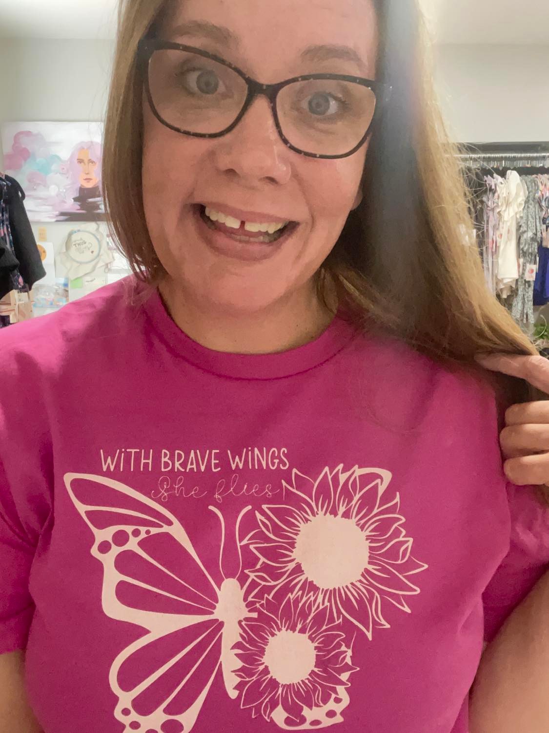 With Brave Wings Butterfly Graphic Tee