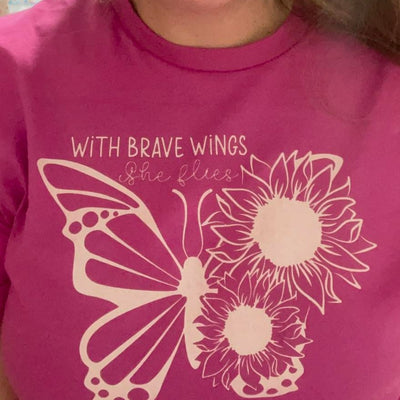 With Brave Wings Butterfly Graphic Tee