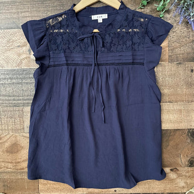 Sweet Lace Navy Top