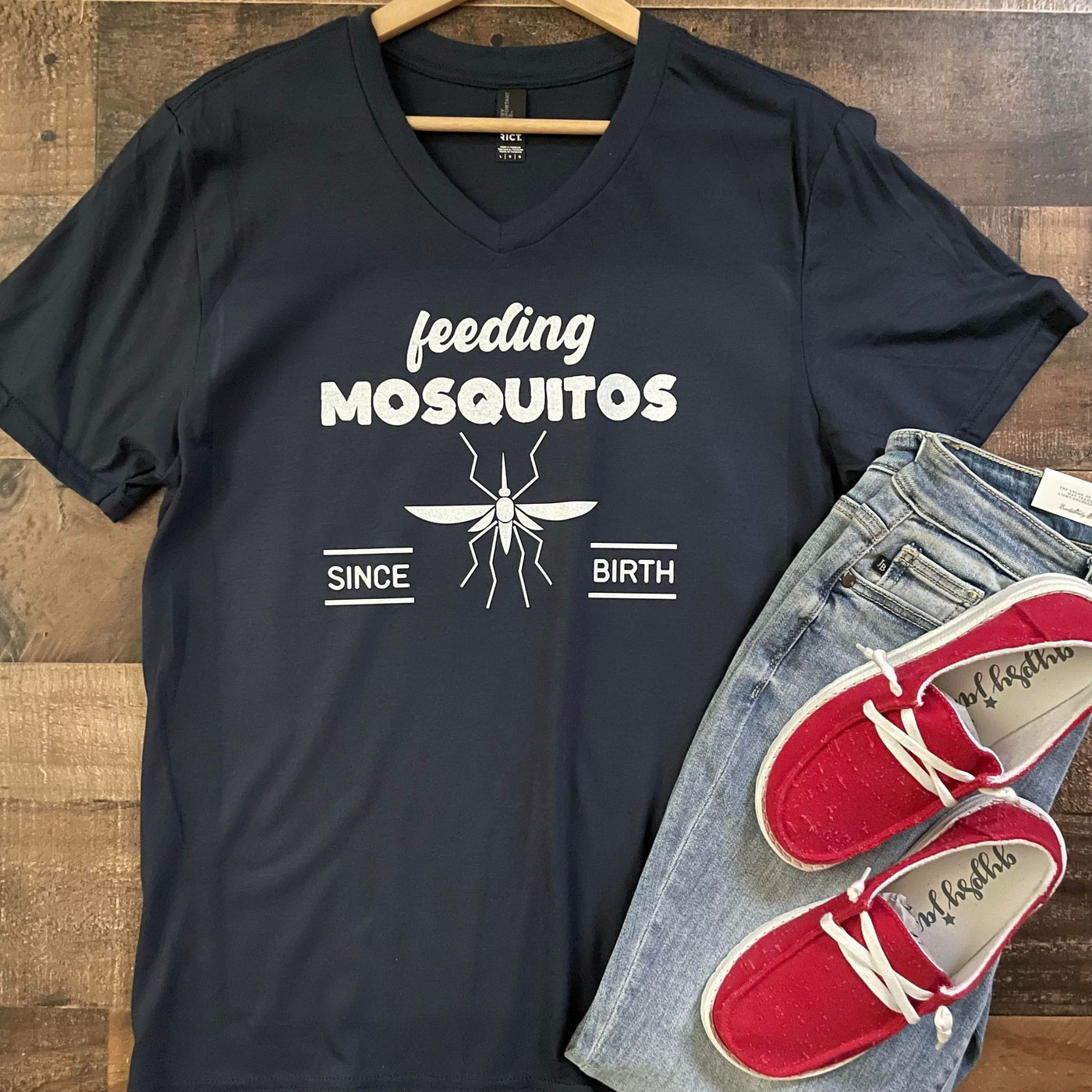 Feeding Mosquitos Since Birth Graphic Tee Shirt
