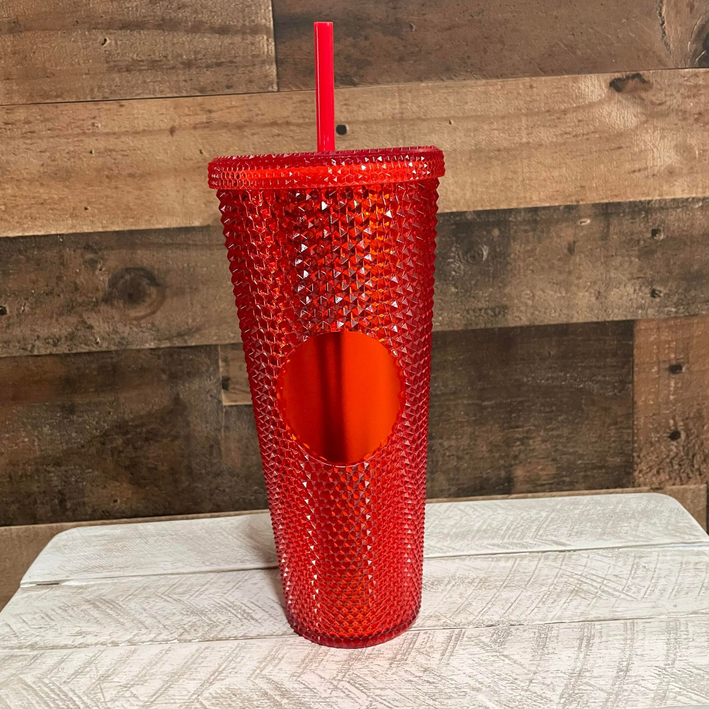Fancy Studded Tumbler with Straw