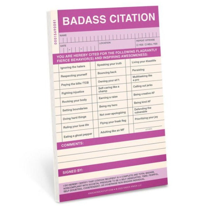 Badass Citation Sticky Notepad